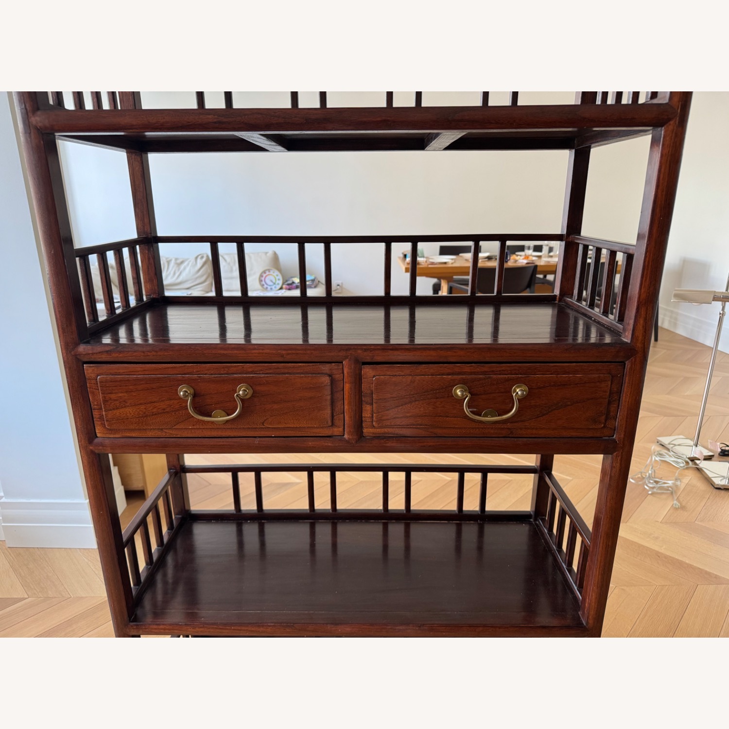 Vintage/Antique Dark Brown Hardwood Bookcase - image-6