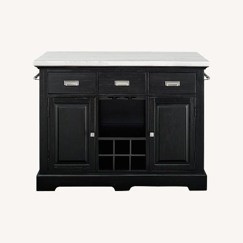 Used Steve Silver Co. Black Marble Kitchen Island for sale on AptDeco