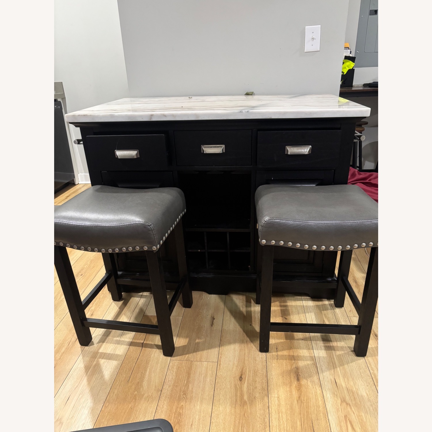 Steve Silver Co. Black Marble Kitchen Island - image-7