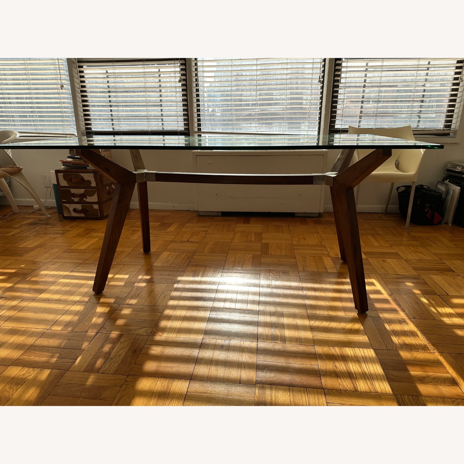 Crate & Barrel Dark Brown Dining Table - image-6