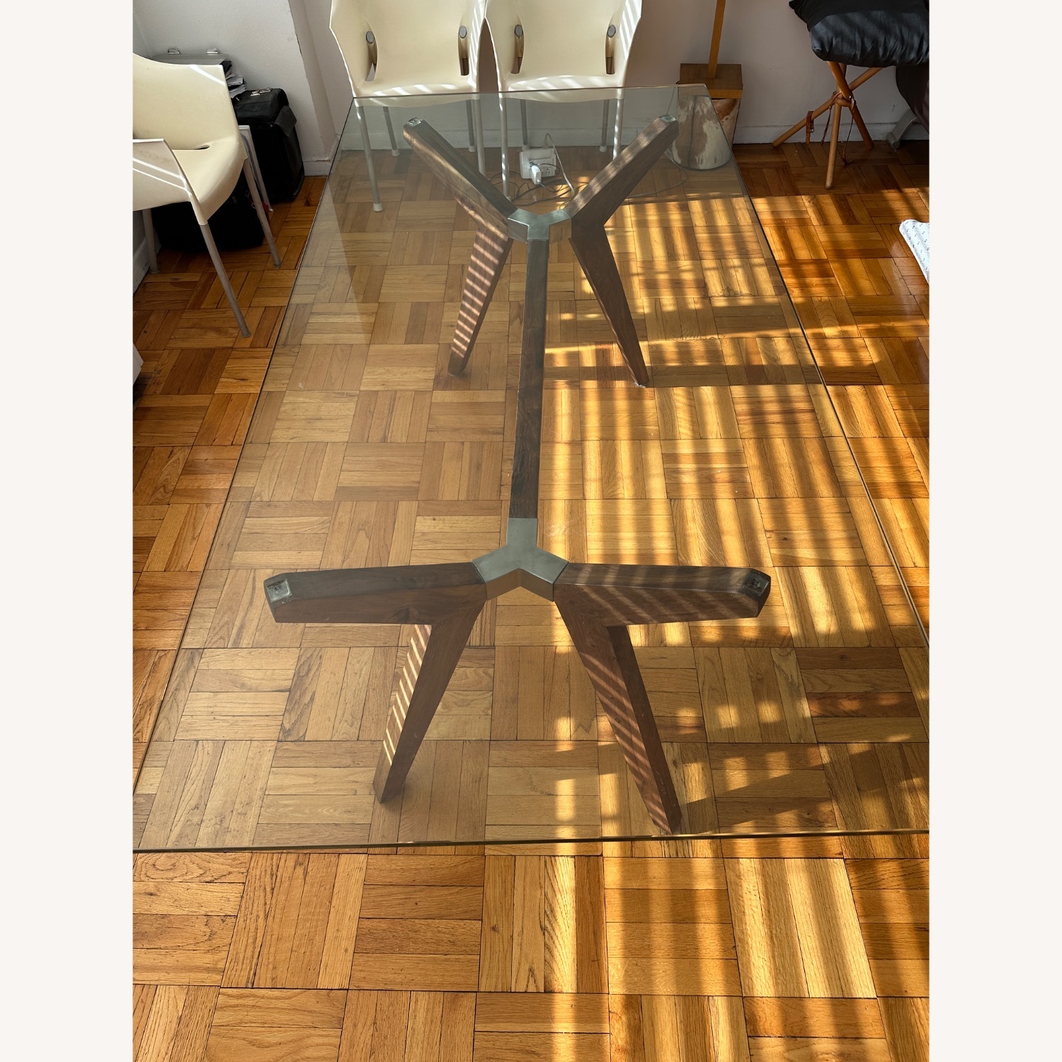 Crate & Barrel Dark Brown Dining Table - image-2
