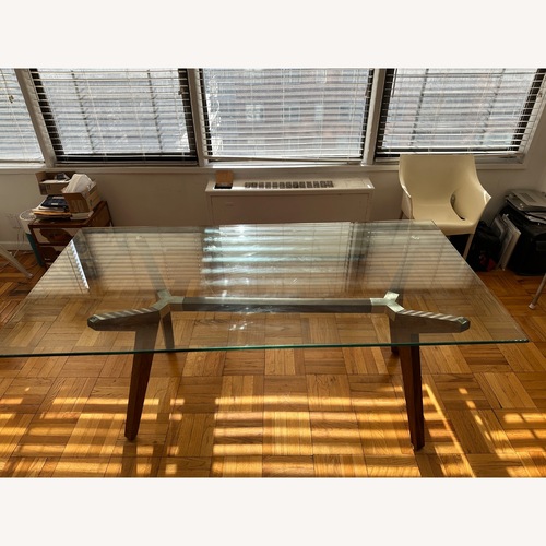 Used Crate & Barrel Dark Brown Dining Table for sale on AptDeco