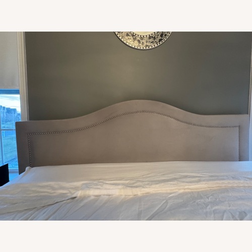 Used Wayfair Light Gray King Bed for sale on AptDeco
