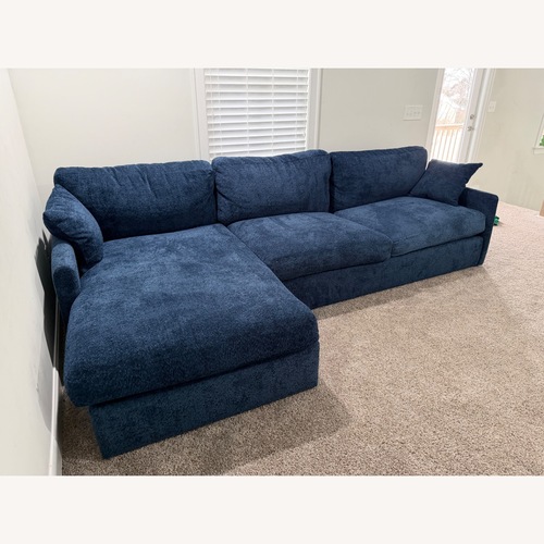 Used Blue Fabric 2 Piece Sectional for sale on AptDeco