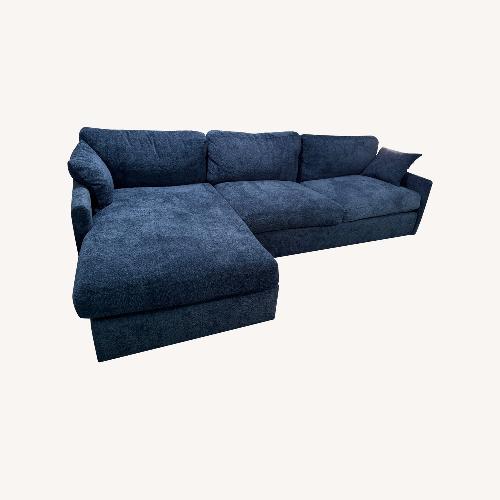 Used Blue Fabric 2 Piece Sectional for sale on AptDeco
