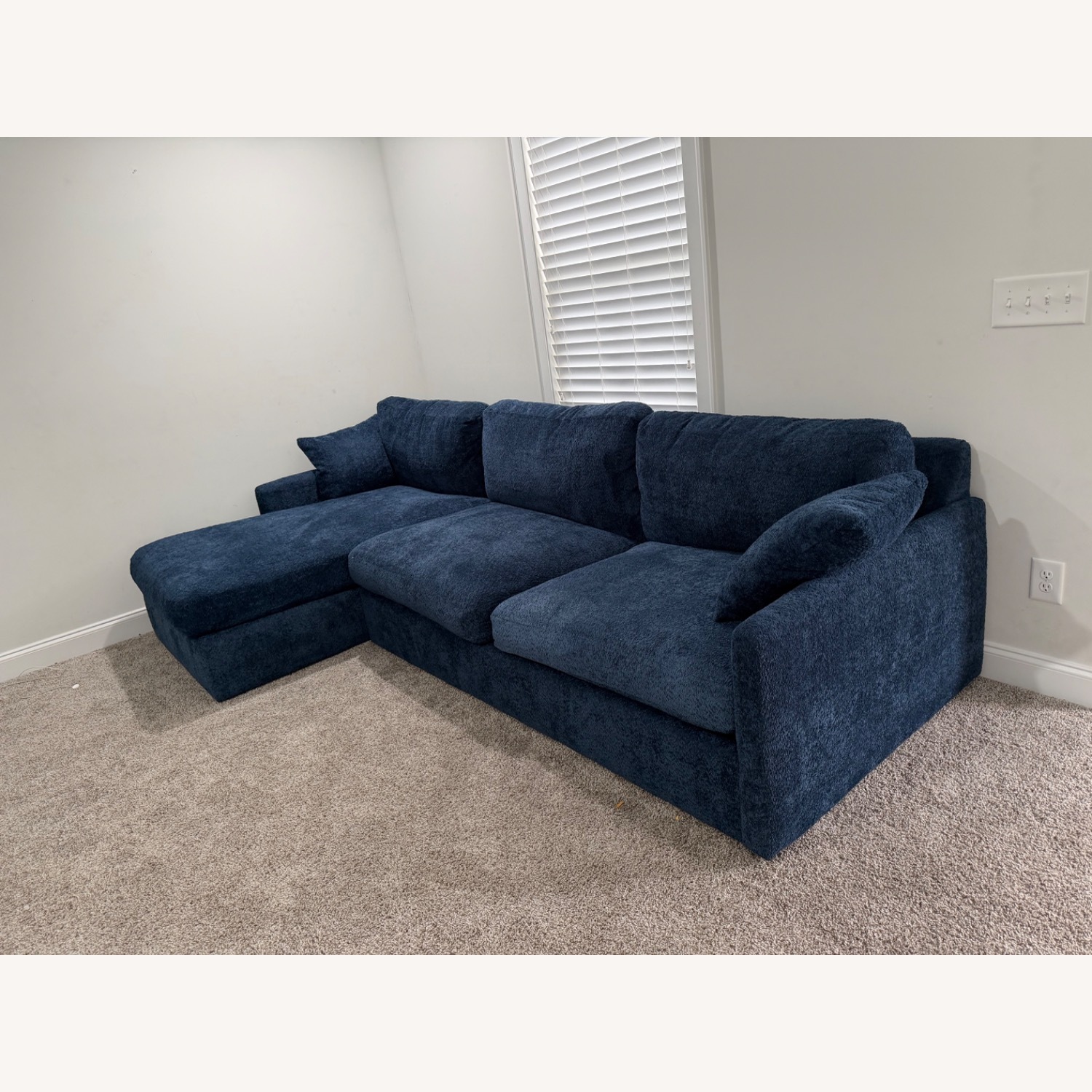 Blue Fabric 2 Piece Sectional - image-4