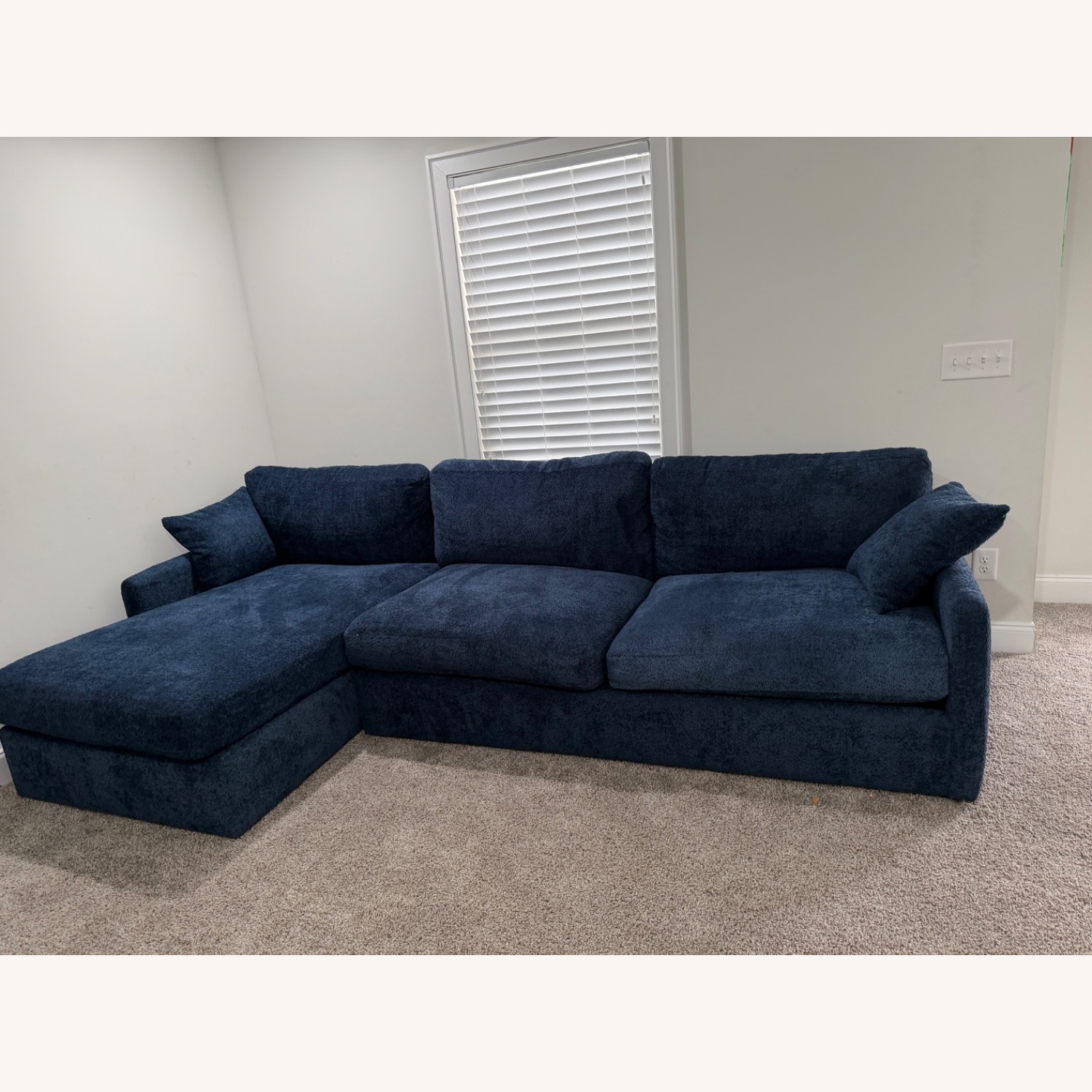 Blue Fabric 2 Piece Sectional - image-3
