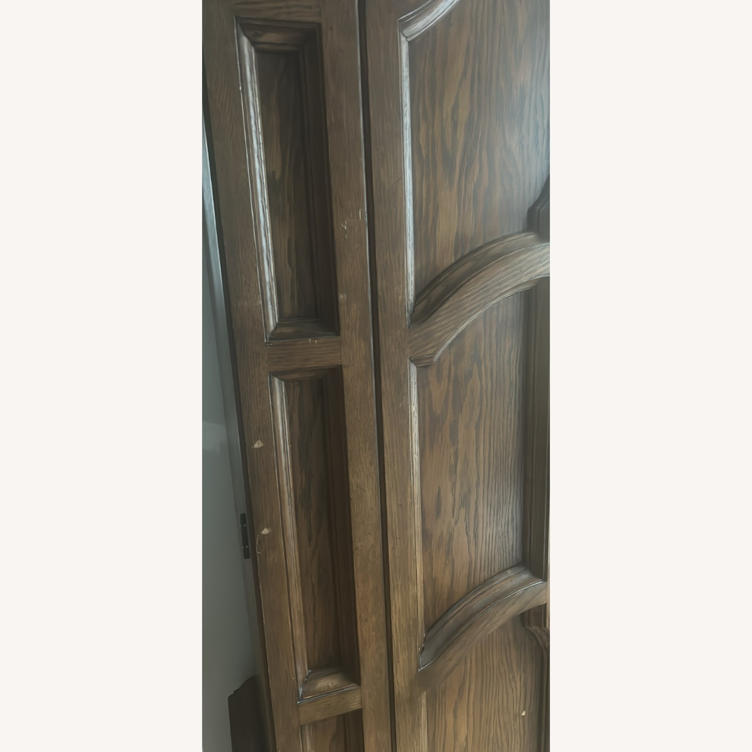 Vintage/Antique Dark Brown Solid Wood Armoire - image-2