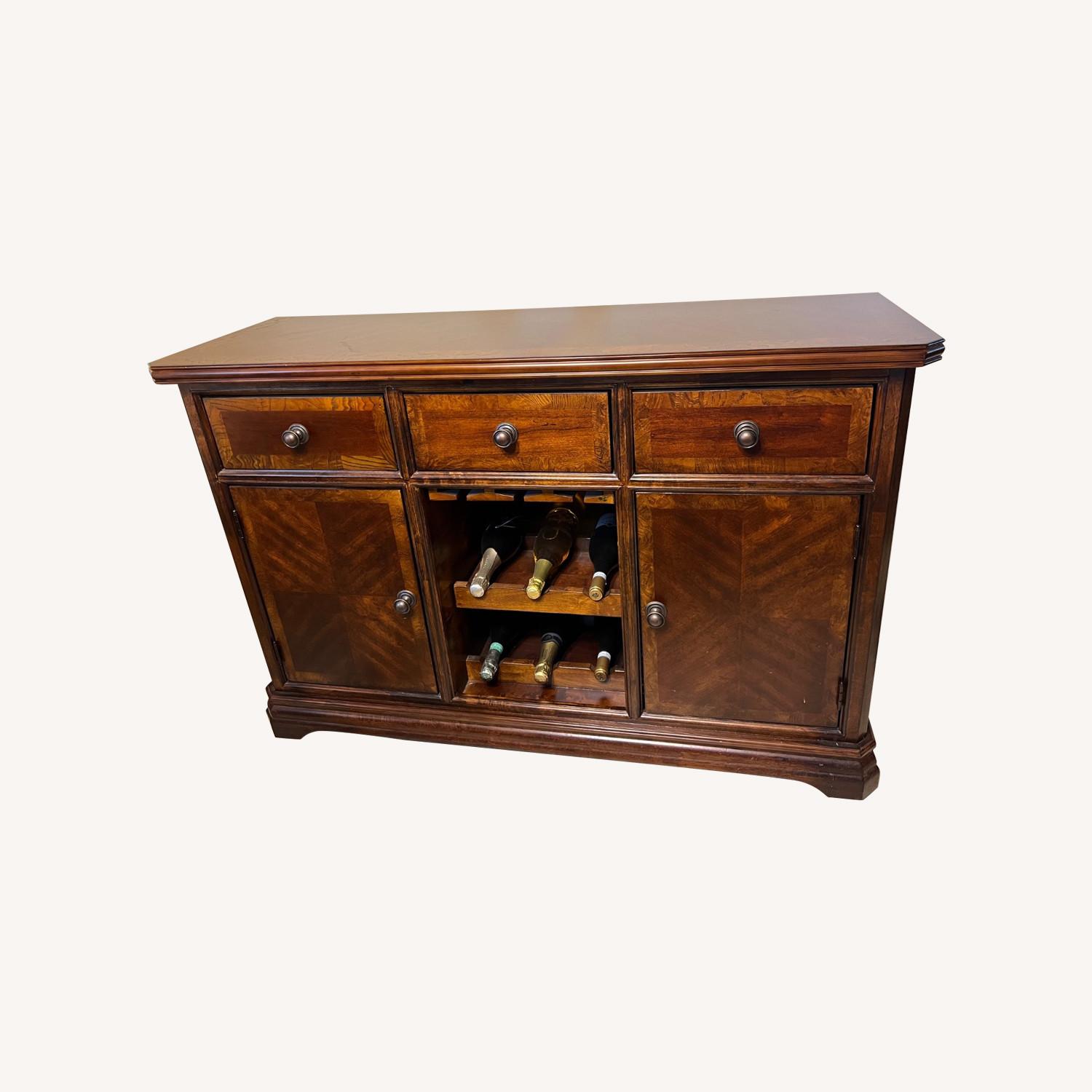 Rooms To Go Dark Brown Wood Wall Unit - image-0