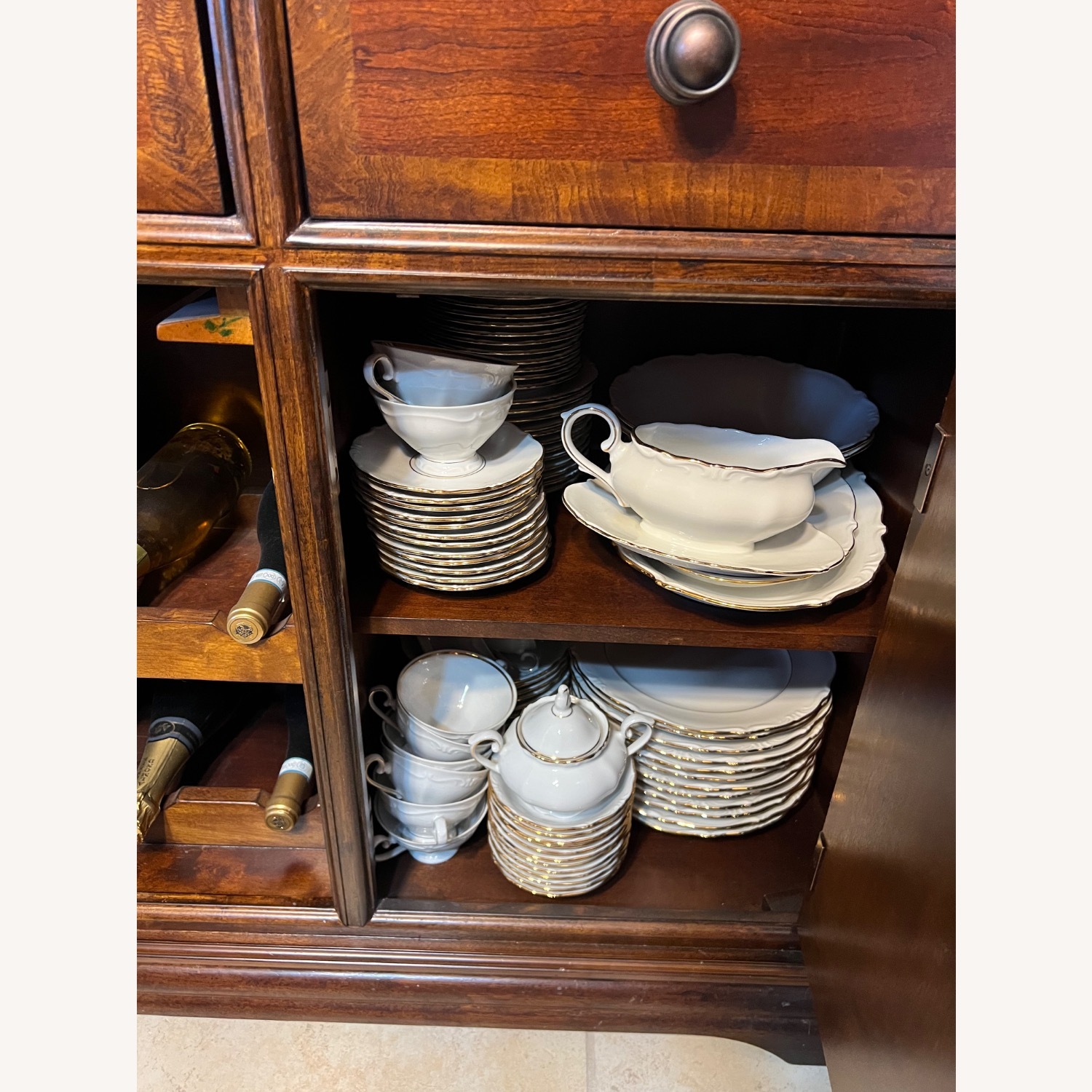 Rooms To Go Dark Brown Wood Wall Unit - image-3