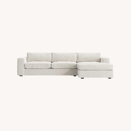 Used Crate & Barrel White Fabric 2 Piece Sectional for sale on AptDeco