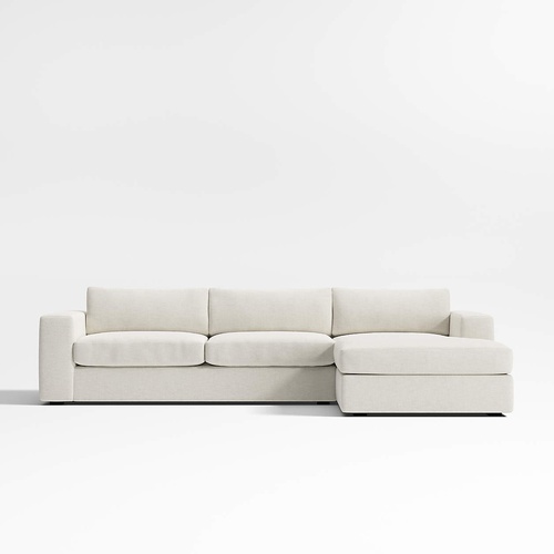Used Crate & Barrel White Fabric 2 Piece Sectional for sale on AptDeco