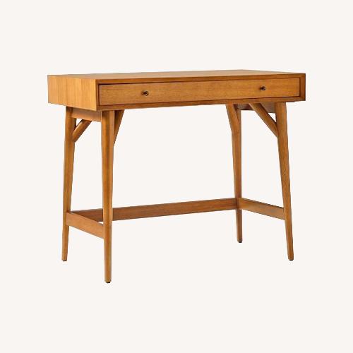 Used West Elm Mid Century Light Brown Wood Desk for sale on AptDeco