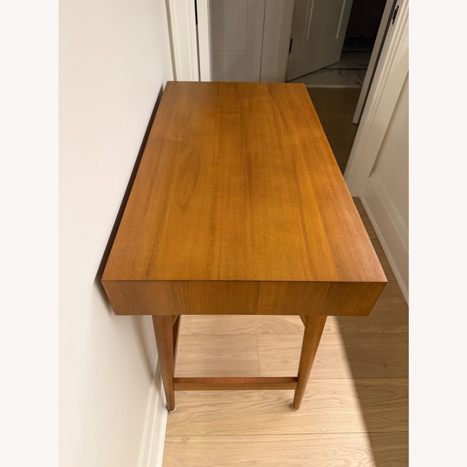 West Elm Mid Century Light Brown Wood Desk - image-2