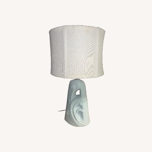 Used Vintage Powder Blue Ceramic Table Lamp for sale on AptDeco