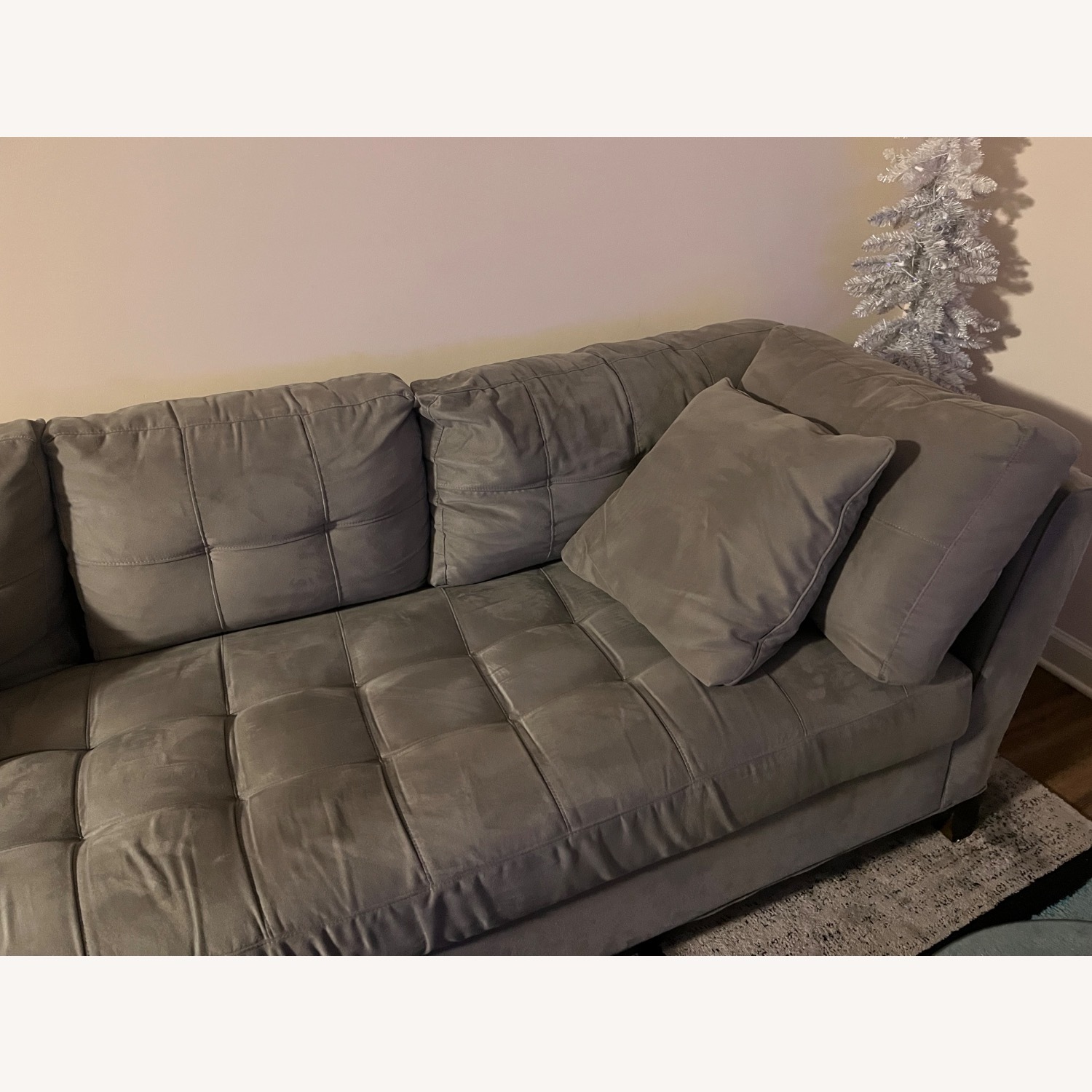 Light Gray Fabric 2 Piece Sectional - image-2