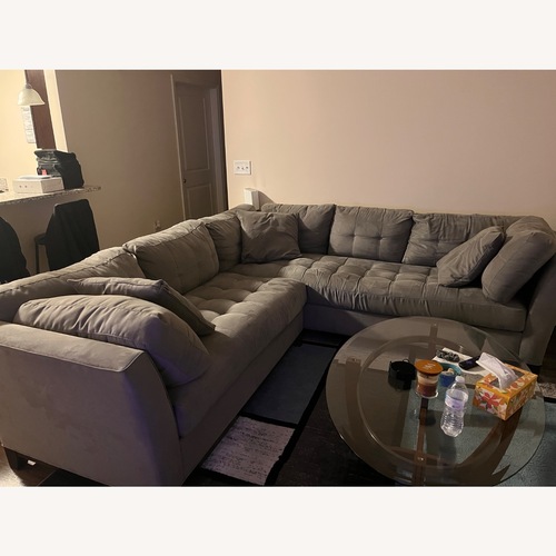 Used Light Gray Fabric 2 Piece Sectional for sale on AptDeco