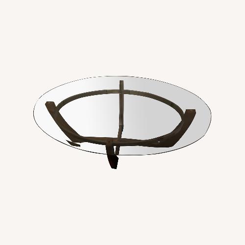 Used Dark Brown Glass Coffee Table for sale on AptDeco