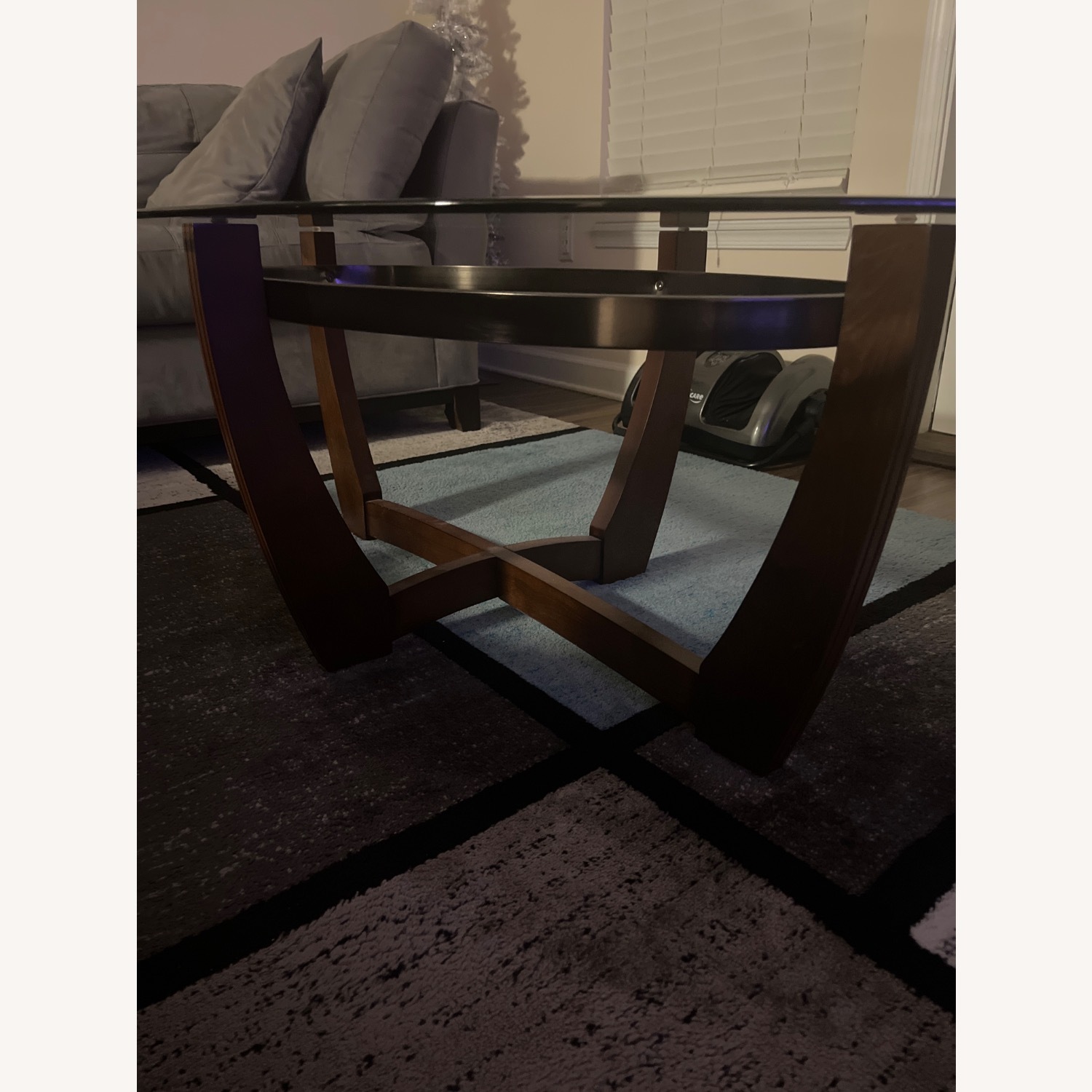 Dark Brown Glass Coffee Table - image-2