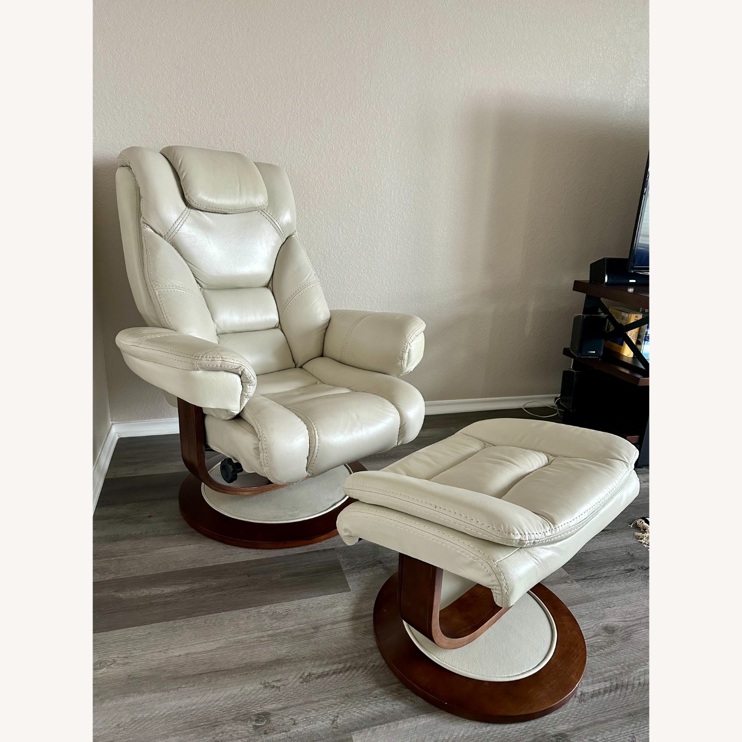 Macy's Faringdon Natural Leather Armchair - image-1