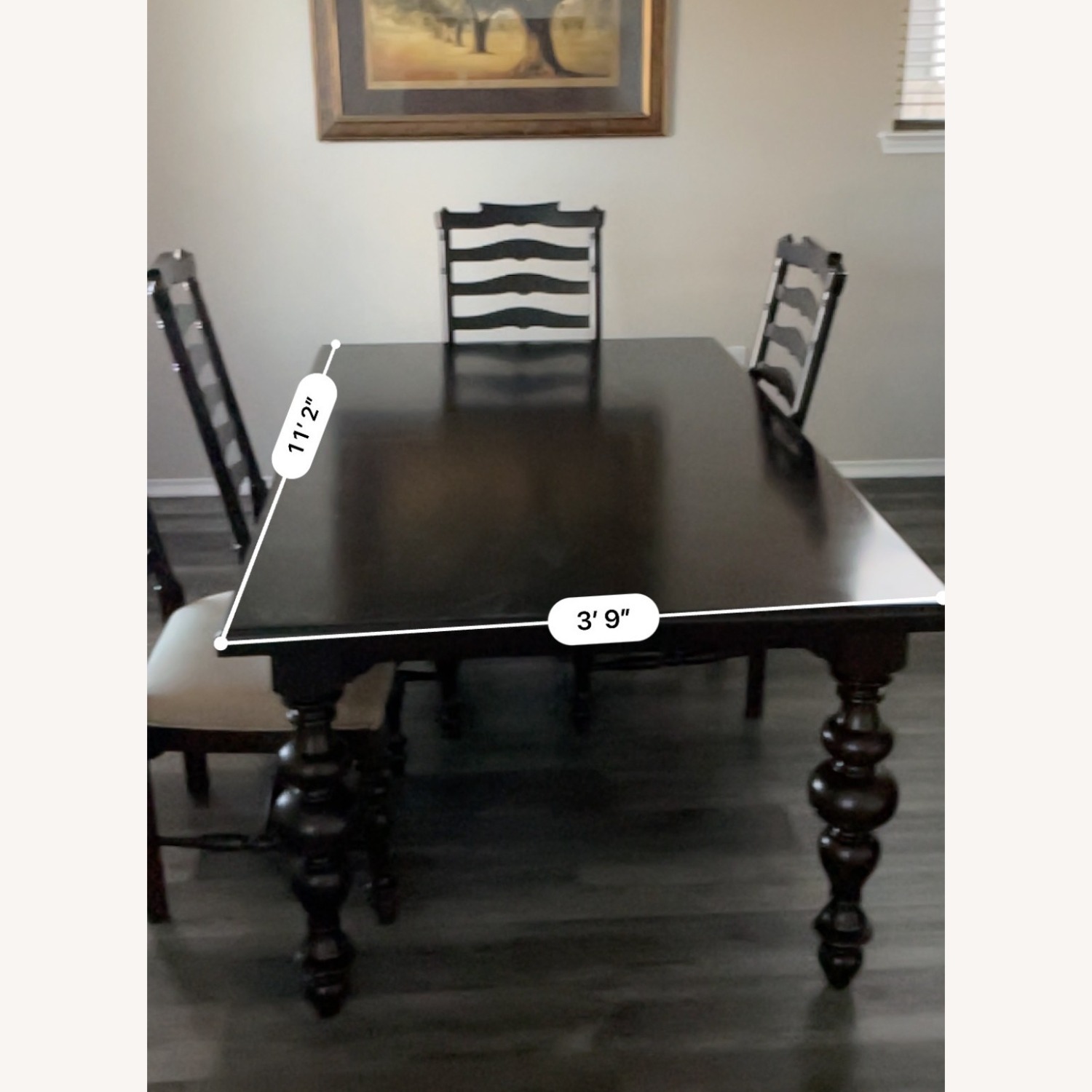 Macy's Dark Brown Wood Dining Table - image-1