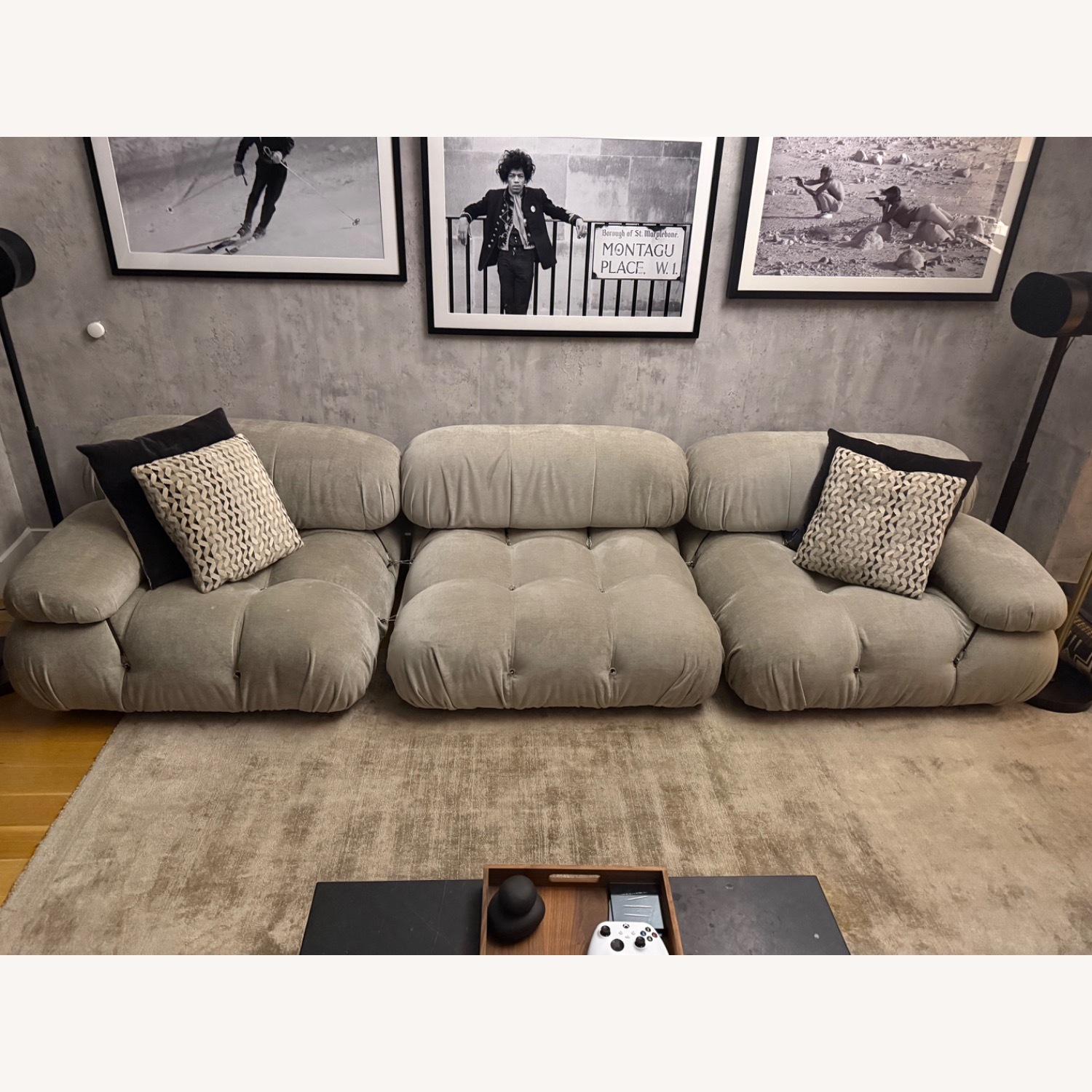 Mario Bellini Light Gray Fabric 3+ Seater Sofa - image-1