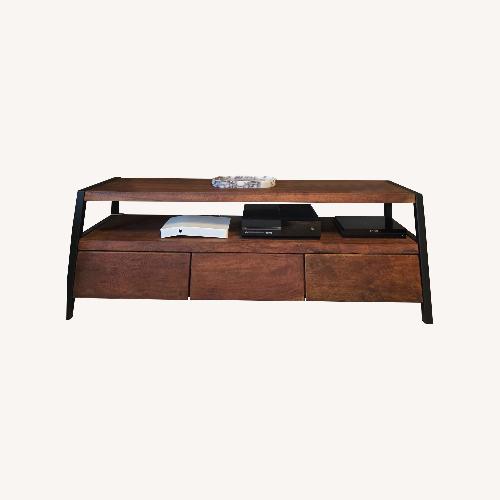 Used Dark Brown Wood Media Center Unit for sale on AptDeco