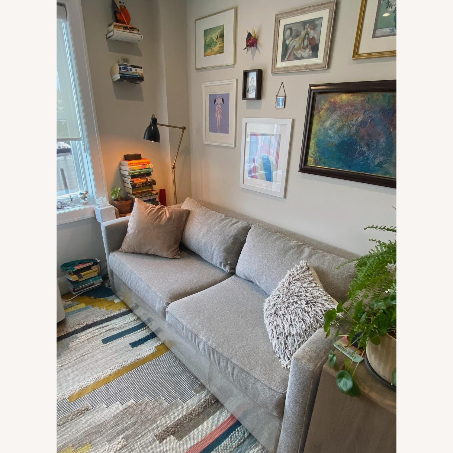 West Elm Henry Light Grey Sleeper Sofa - image-1