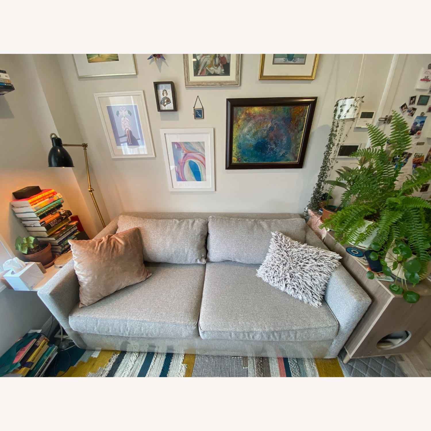 West Elm Henry Light Grey Sleeper Sofa - image-3