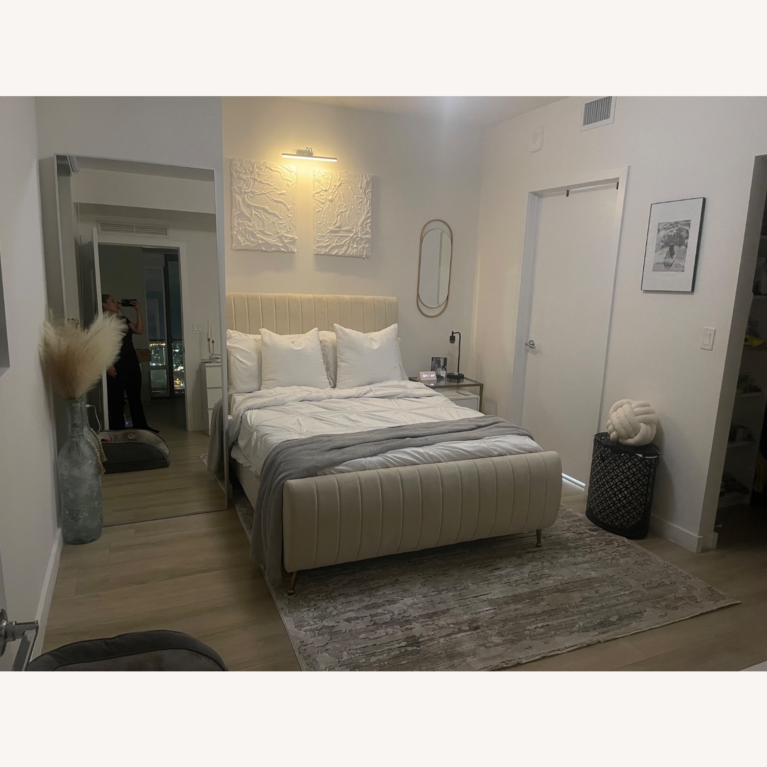 Wayfair Everly Quinn Natural Velvet Full Bed - image-2