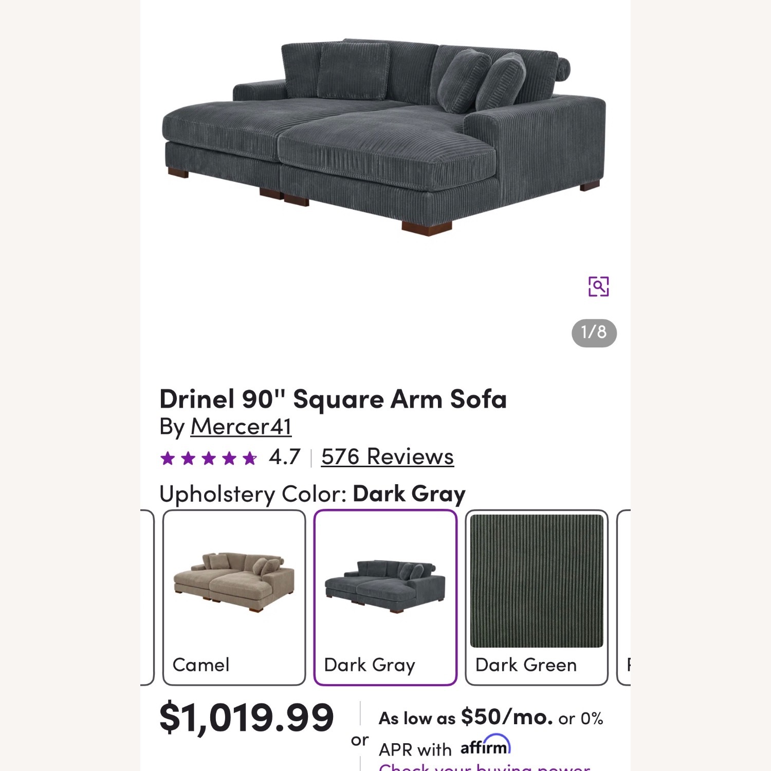 Mercers Furniture Dark Gray Suede Chaise Lounge - image-4