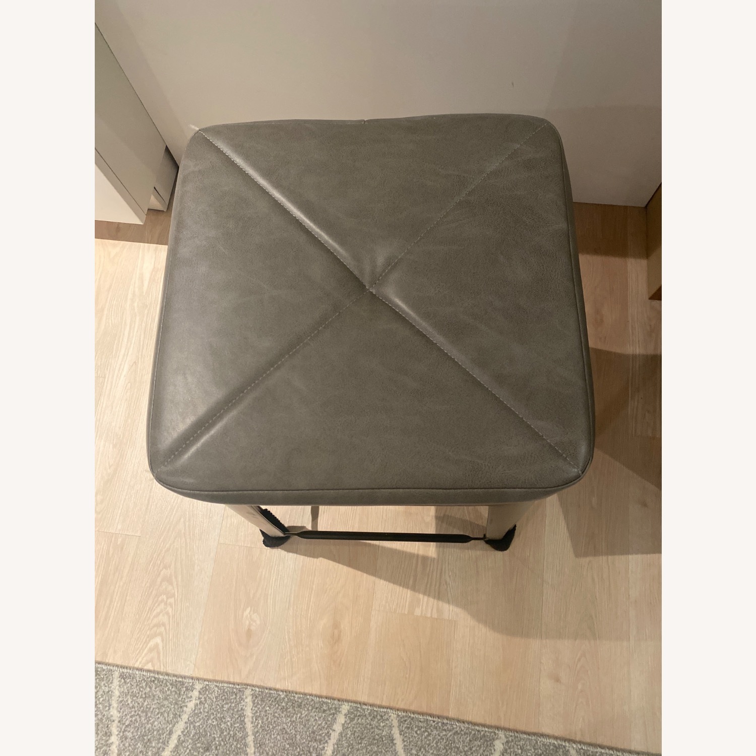 Home Goods Dark Gray Faux Leather Stools - image-3