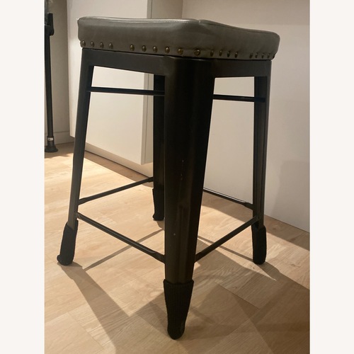 Used Home Goods Dark Gray Faux Leather Stools for sale on AptDeco