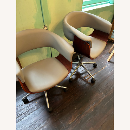 Used Light Gray Faux Leather Office Chairs for sale on AptDeco