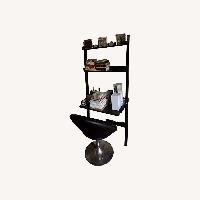 Black Faux Leather Office Chair & Desk