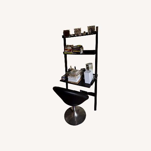 Used Black Faux Leather Office Chair & Desk for sale on AptDeco