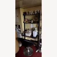 Black Faux Leather Office Chair & Desk