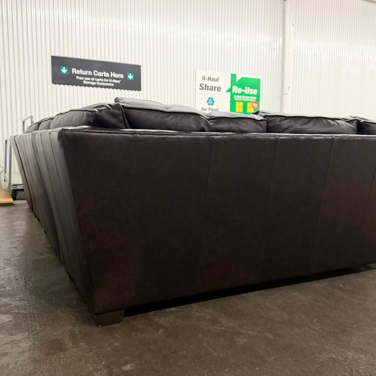 Arhaus Brentwood Brown Leather 3+ Piece Sectional - image-7