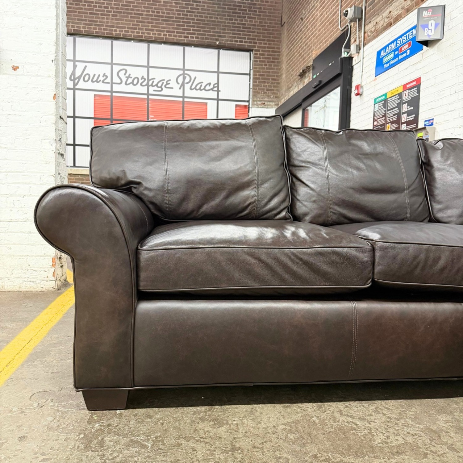 Arhaus Brentwood Brown Leather 3+ Piece Sectional - image-8