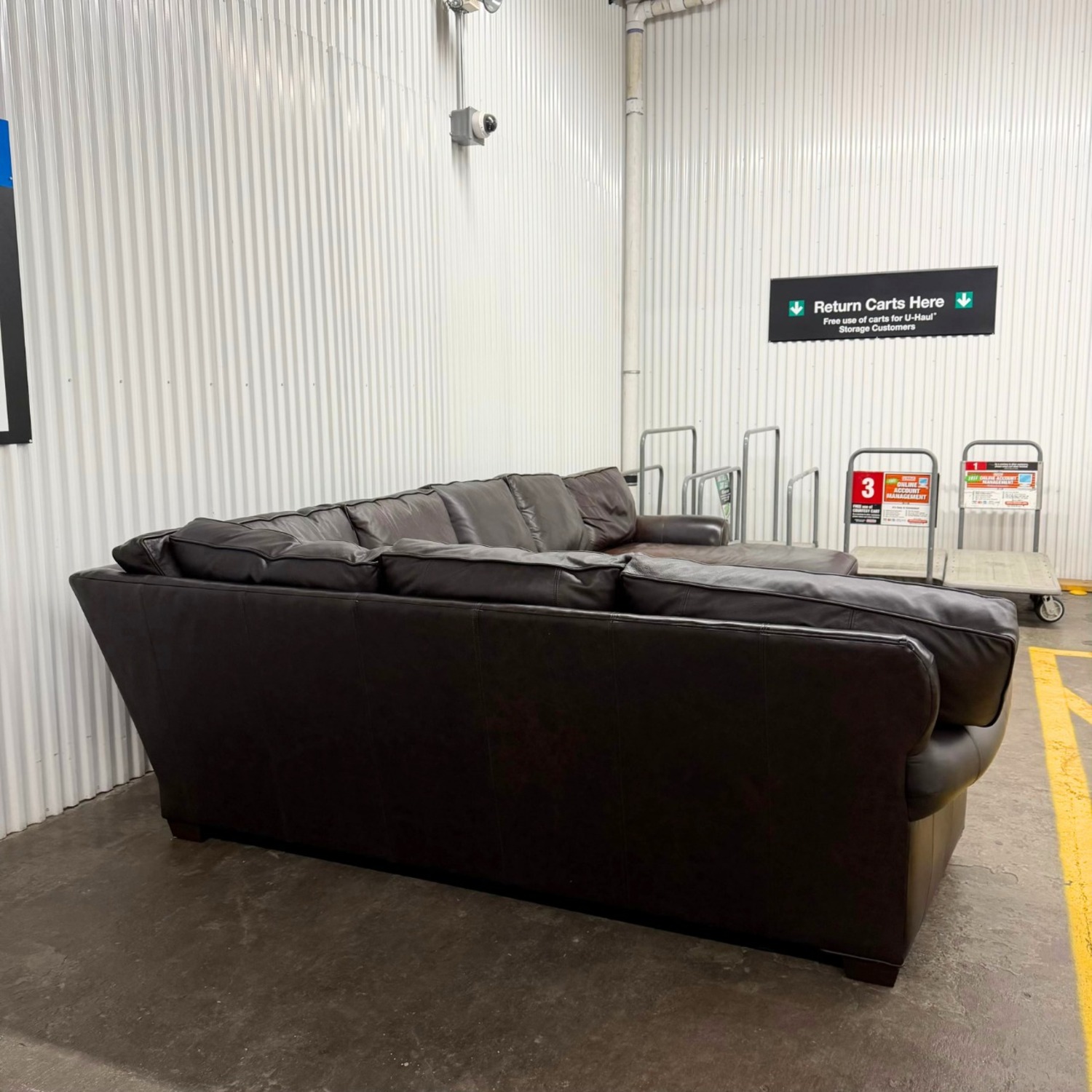 Arhaus Brentwood Brown Leather 3+ Piece Sectional - image-6