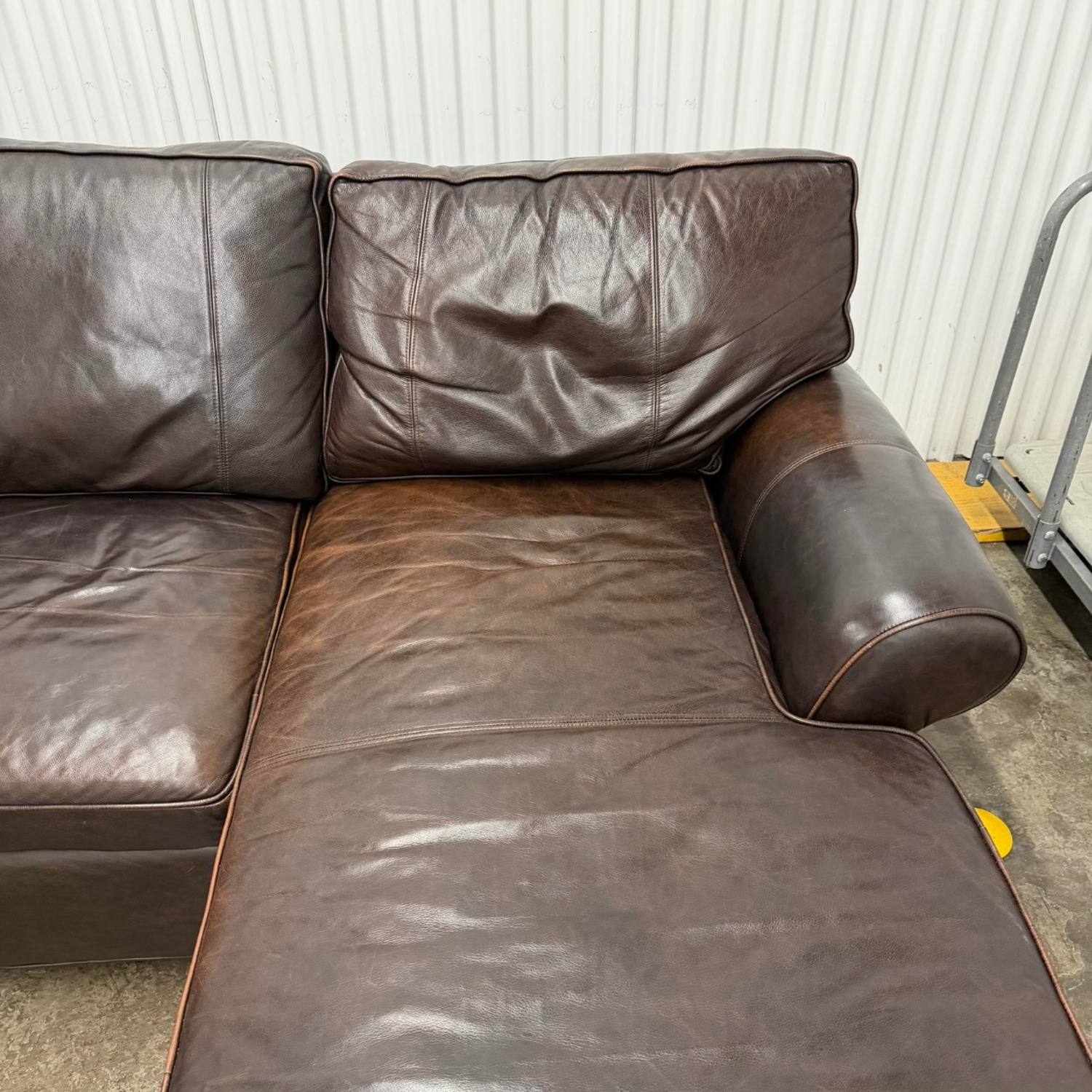 Arhaus Brentwood Brown Leather 3+ Piece Sectional - image-2