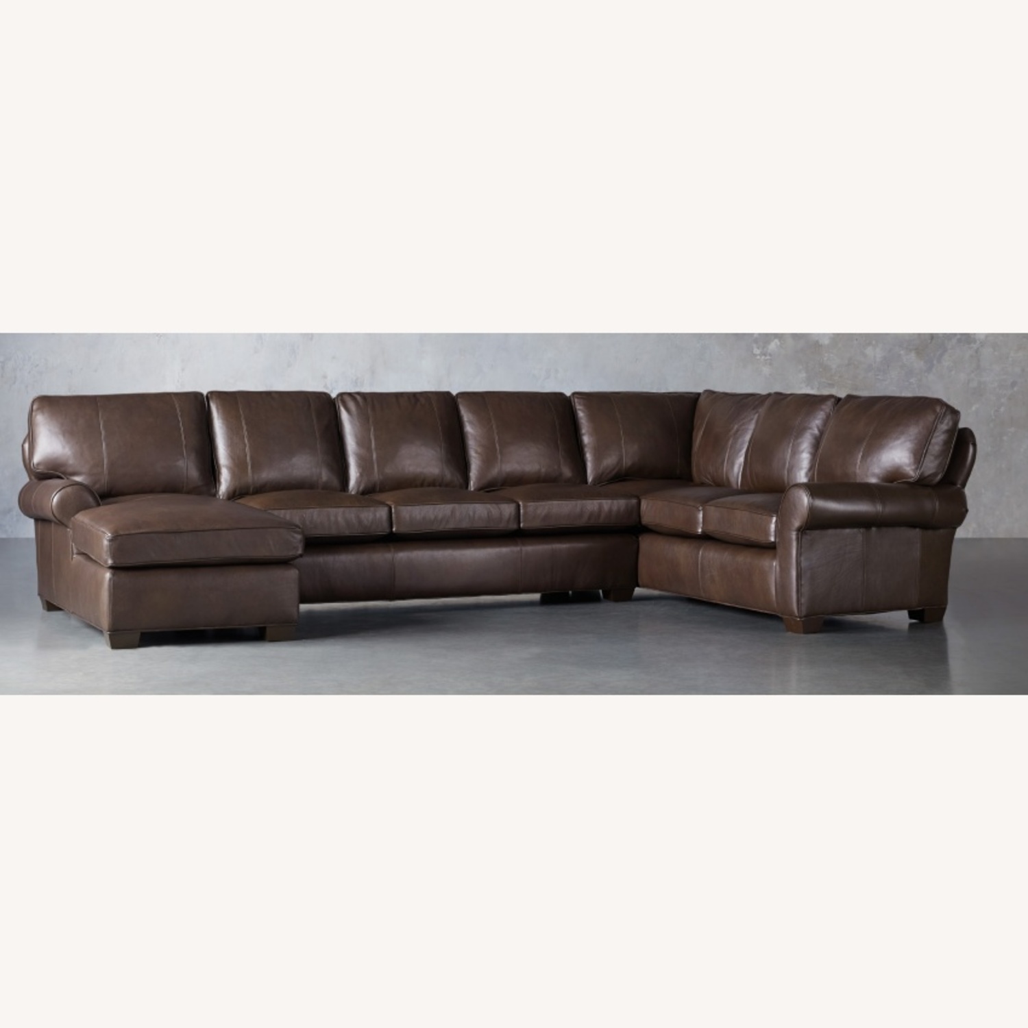Arhaus Brentwood Brown Leather 3+ Piece Sectional - image-0