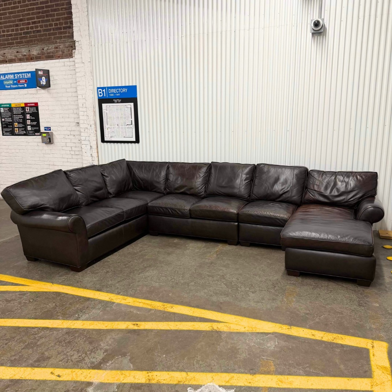 Arhaus Brentwood Brown Leather 3+ Piece Sectional - image-1