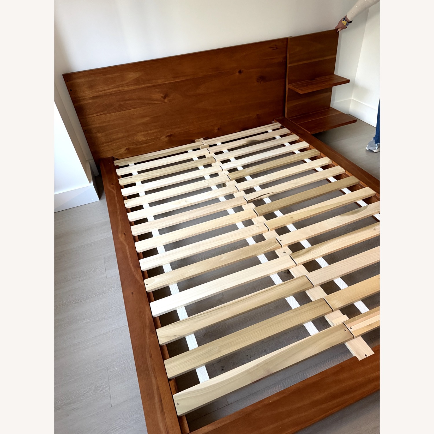 CB2 Dark Brown Wood Queen Bed - image-2