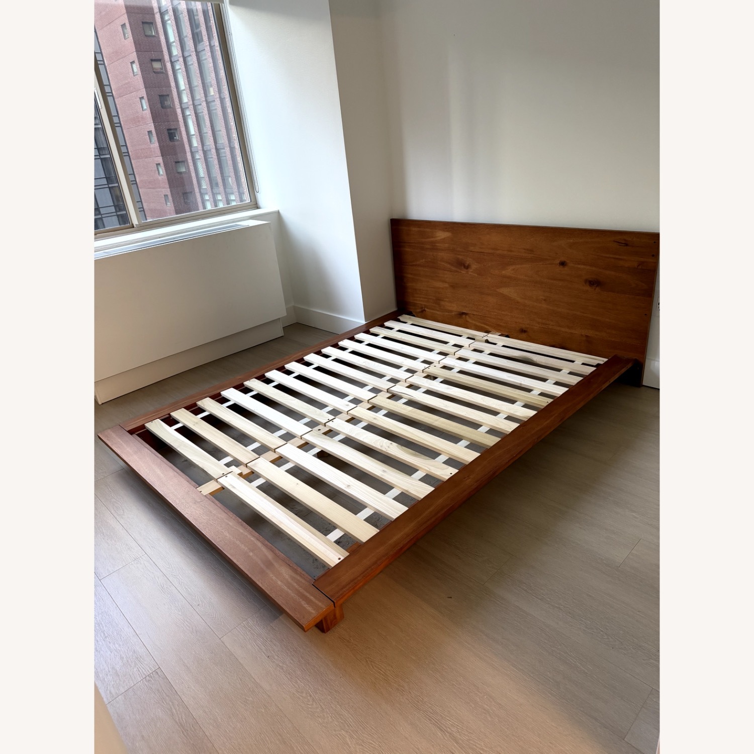 CB2 Dark Brown Wood Queen Bed - image-3