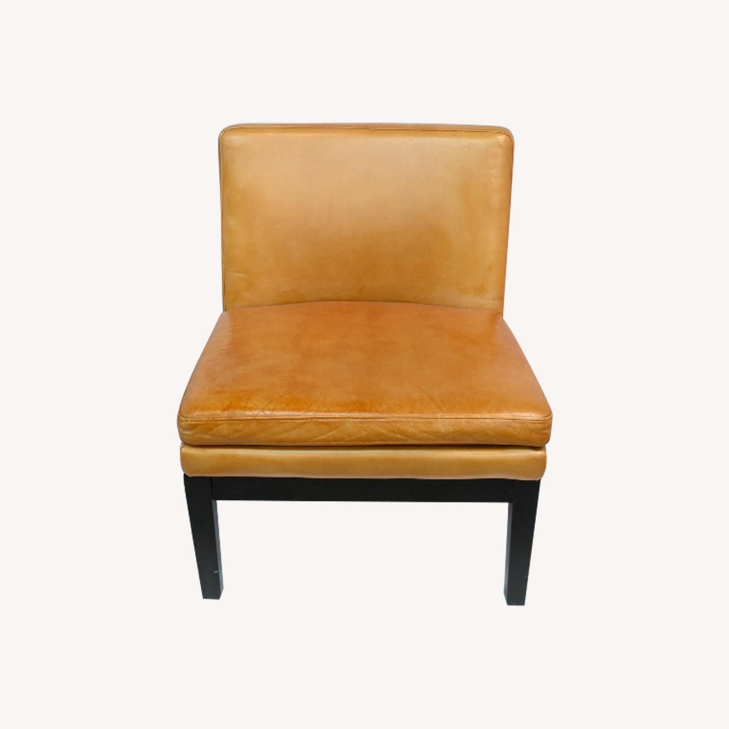 West Elm Leather Slipper Chair - image-0