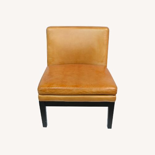 Used West Elm Leather Slipper Chair for sale on AptDeco
