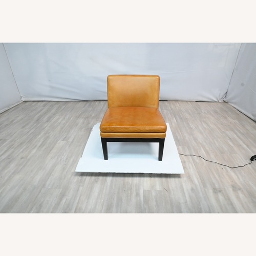 Used West Elm Leather Slipper Chair for sale on AptDeco