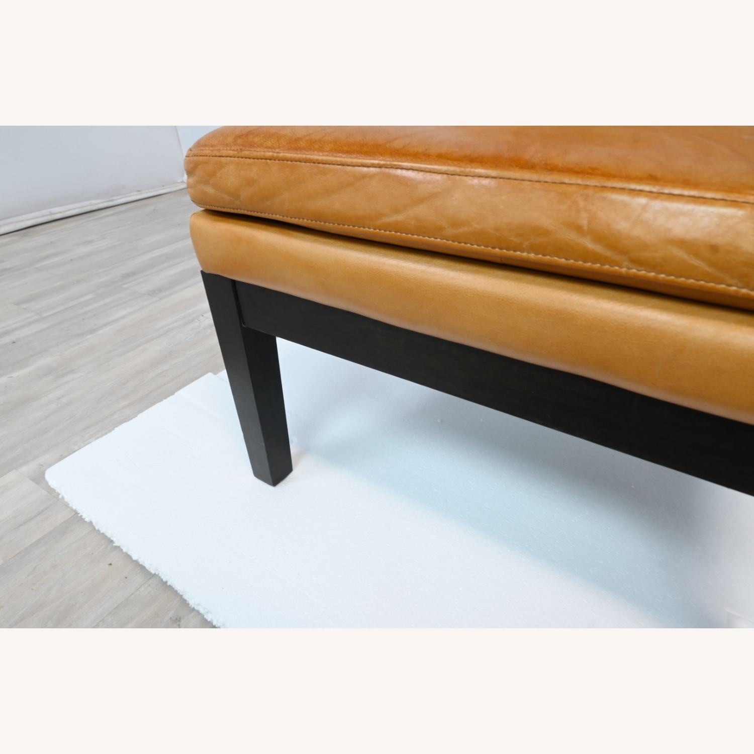 West Elm Leather Slipper Chair - image-3