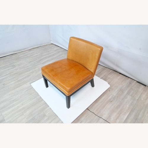 Used West Elm Leather Slipper Chair for sale on AptDeco